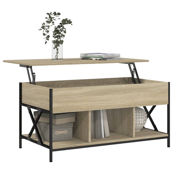 vidaXL Salongbord sonoma eik 100x55x50 cm konstruert tre og metall