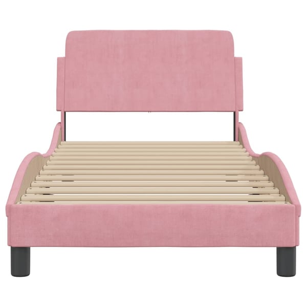 vidaXL sengeramme med sengegavl Dover Pink 90x190 cm Fløjl