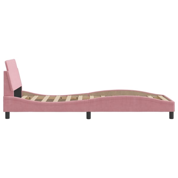 vidaXL sengeramme med sengegavl Dover Pink 90x190 cm Fløjl