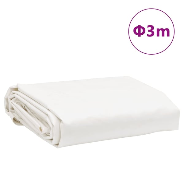 vidaXL presenning Ø 3 m 650 g/m² blå