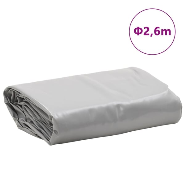 vidaXL presenning Ø 2,6 m 650 g/m² grå