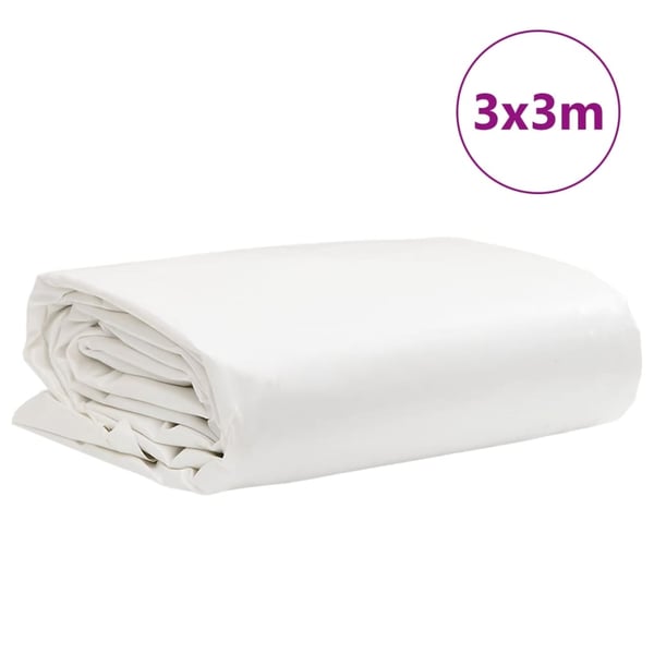 vidaXL presenning 3x3 m 650 g/m² hvid