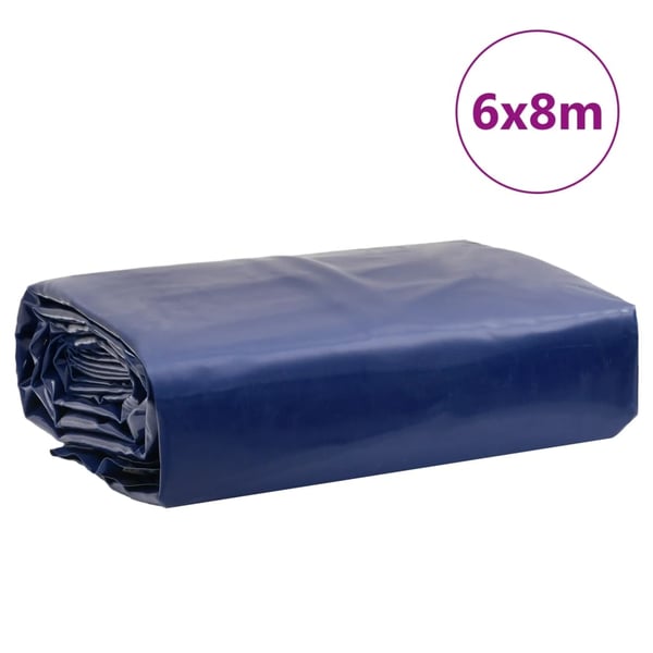 vidaXL presenning 6x8 m 650 g/m² blå