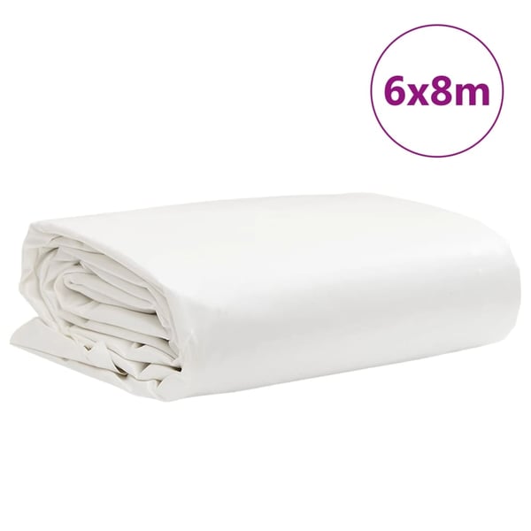 vidaXL presenning 6x8 m 650 g/m² hvid