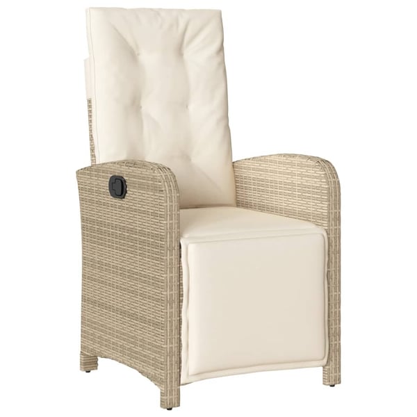 vidaXL spisebordssæt til haven 7 dele med hynder polyrattan beige