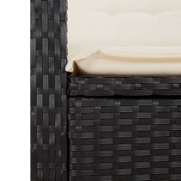 vidaXL spisebordssæt til haven 7 dele med hynder polyrattan sort