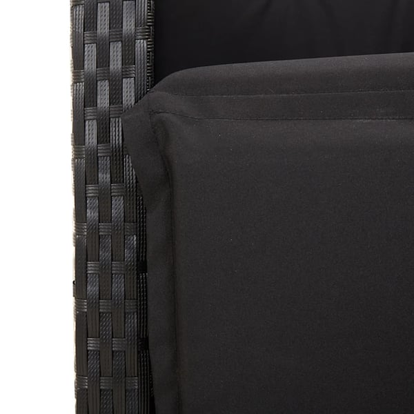 vidaXL havestole 2 stk. med lænefunktion og fodstøtte polyrattan sort