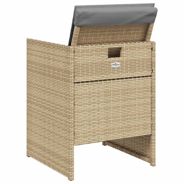 vidaXL havestole 4 stk. med hynder polyrattan blandet beige