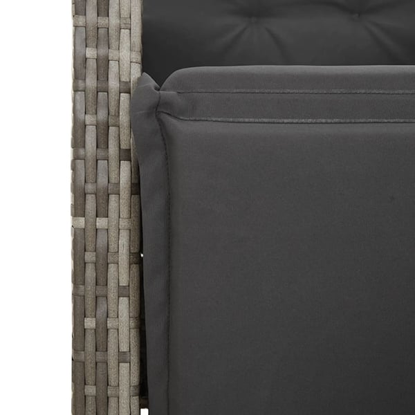 vidaXL havestol med justerbart ryglæn og fodstøtte polyrattan grå