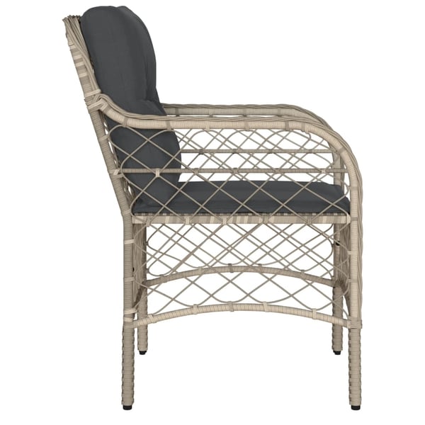 vidaXL havestole 2 stk. med hynder polyrattan lysegrå