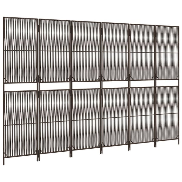 vidaXL rumdeler 6 paneler polyrattan brun