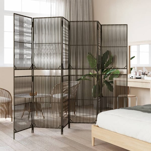 vidaXL rumdeler 6 paneler polyrattan brun