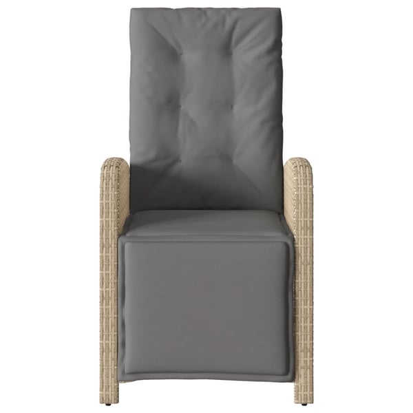 vidaXL havestol med lænefunktion og fodstøtte polyrattan blandet beige