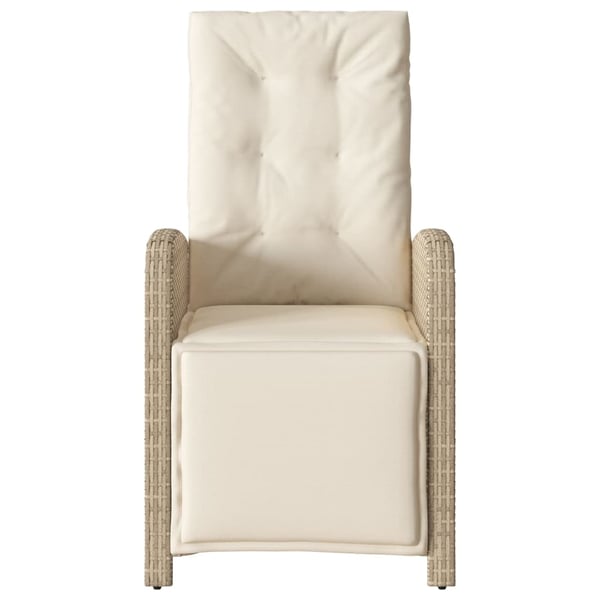 vidaXL havestole 2 stk. med lænefunktion og fodstøtte polyrattan beige