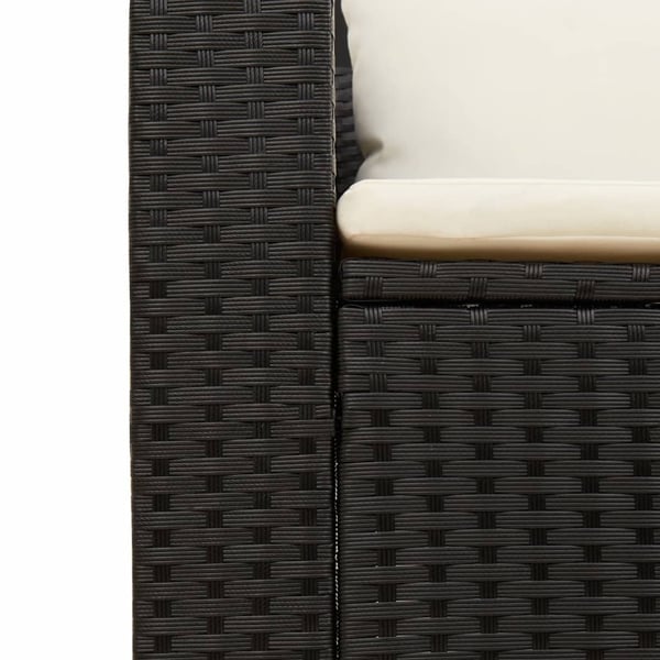 vidaXL sofasæt til haven 5 dele med hynder polyrattan akacietræ sort