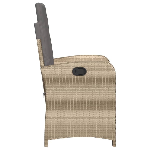 vidaXL havestole 2 stk. lænefunktion + hynder polyrattan blandet beige
