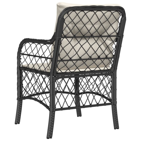 vidaXL havestole med hynder 2 stk. polyrattan sort