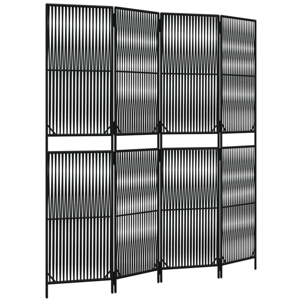 vidaXL rumdeler 4 paneler polyrattan sort