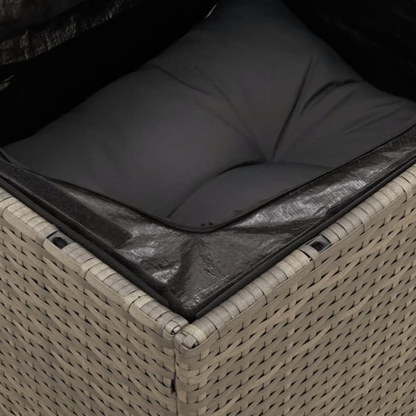 vidaXL 3-personers havesofa med hynder polyrattan grå