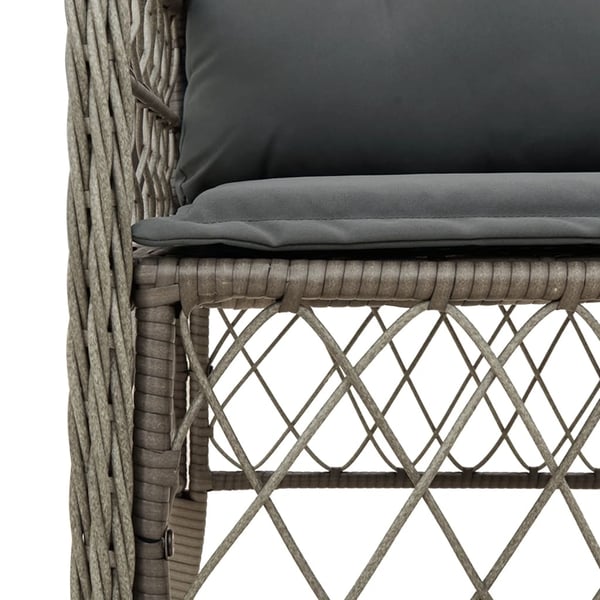 vidaXL havestole med hynder 2 stk. polyrattan grå