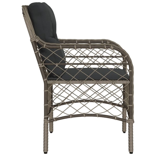 vidaXL havestole med hynder 2 stk. polyrattan grå