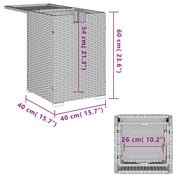 vidaXL gasflaskeskjuler 40x40x60 cm polyrattan grå