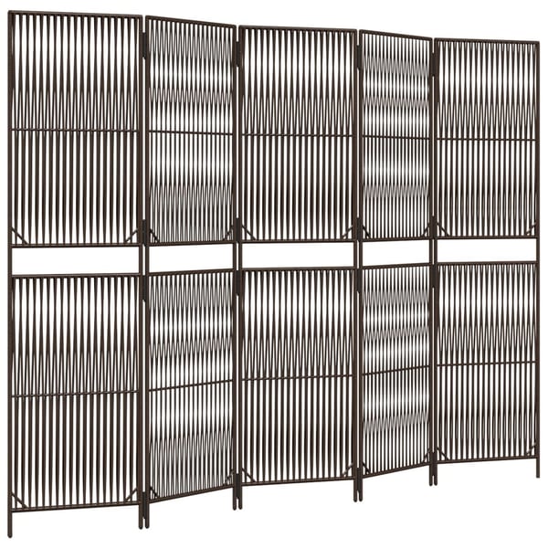 vidaXL rumdeler 5 paneler polyrattan brun