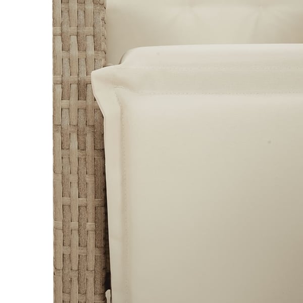 vidaXL spisebordssæt til haven 5 dele med hynder polyrattan beige