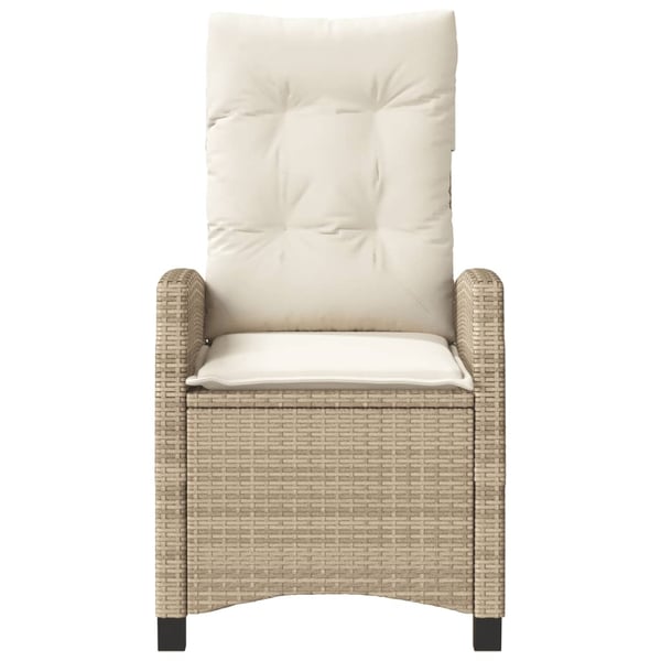 vidaXL havestole 2 stk. med lænefunktion og hynder polyrattan beige