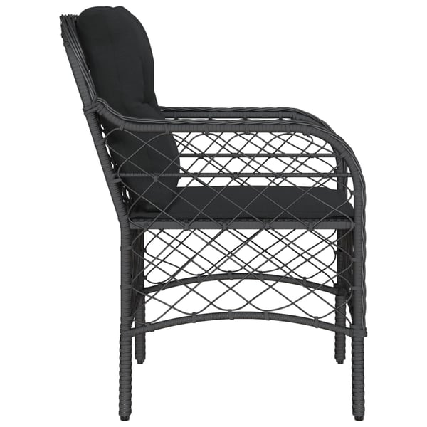 vidaXL havestole med hynder 2 stk. polyrattan sort