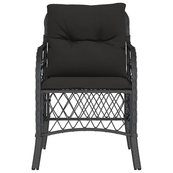 vidaXL havestole med hynder 2 stk. polyrattan sort