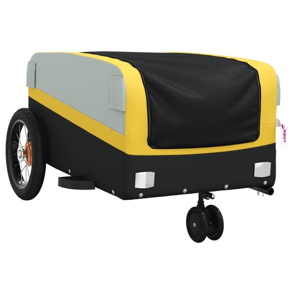 vidaXL Sykkelvogn svart og gul 30 kg jern