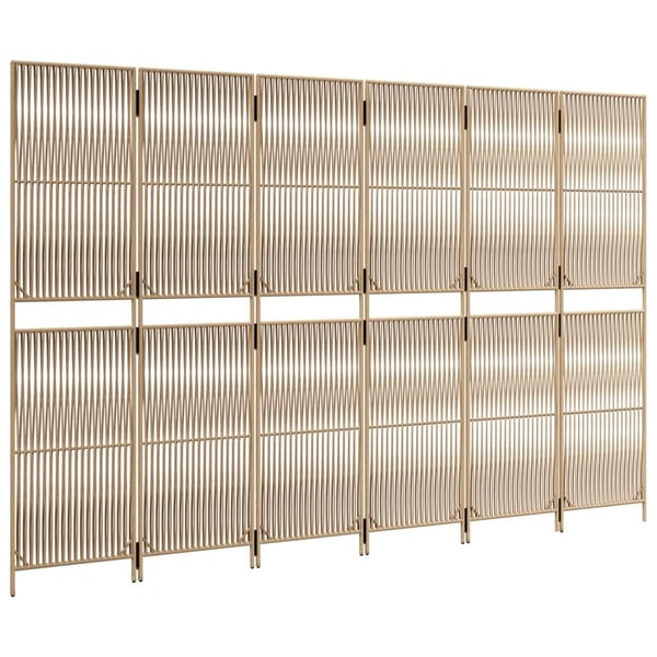vidaXL rumdeler 6 paneler polyrattan beige