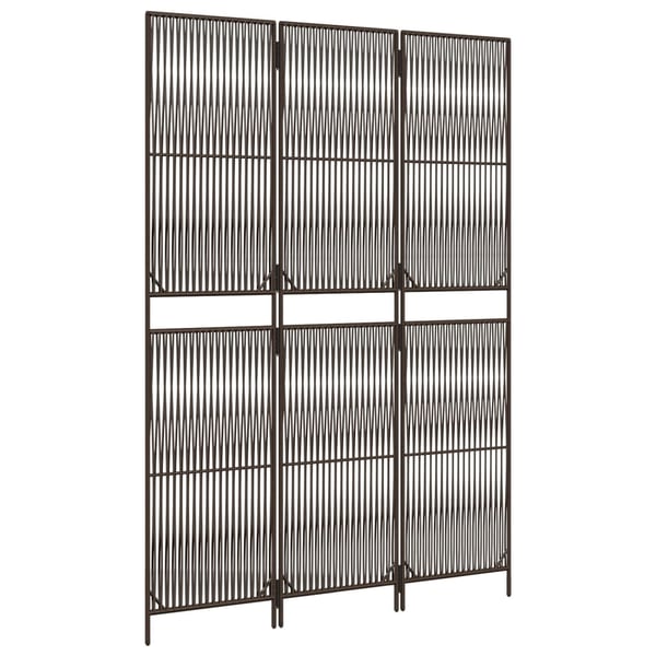 vidaXL rumdeler 3 paneler polyrattan brun
