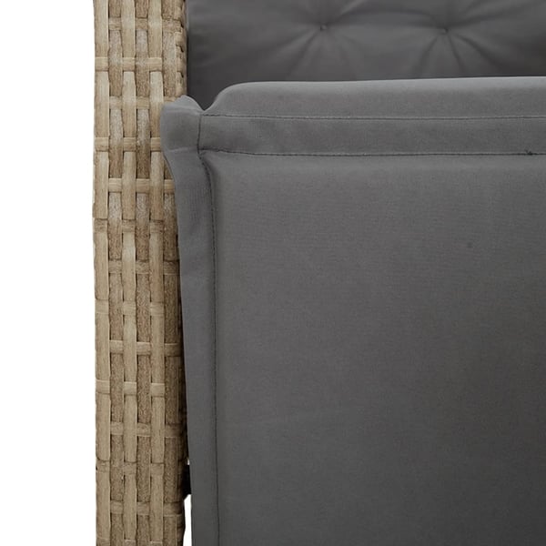 vidaXL spisebordssæt til haven 9 dele med hynder polyrattan beige