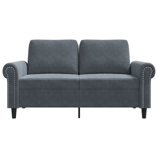 vidaXL 2-sitssoffa mörkgrå 120 cm sammet