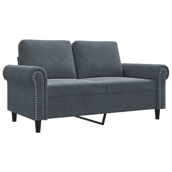vidaXL 2-sitssoffa mörkgrå 120 cm sammet