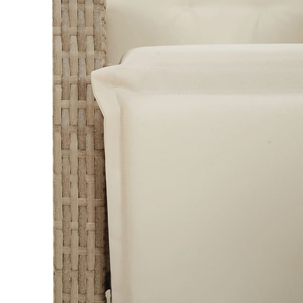 vidaXL spisebordssæt til haven 9 dele med hynder polyrattan beige
