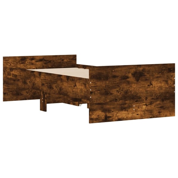 vidaXL Sengeramme med skuffer røkt eik 75x190 cm