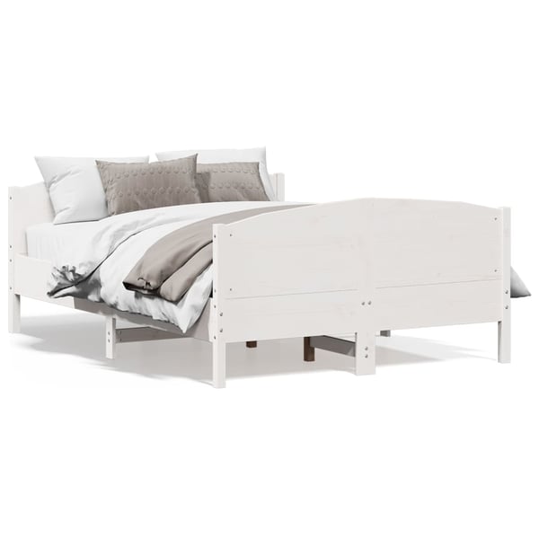 vidaXL Sengeramme uten madrass hvit 120x190 cm heltre furu