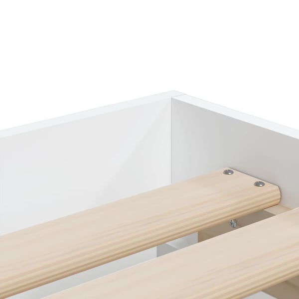 vidaXL Sengeramme med skuffer hvit 90x190 cm konstruert tre