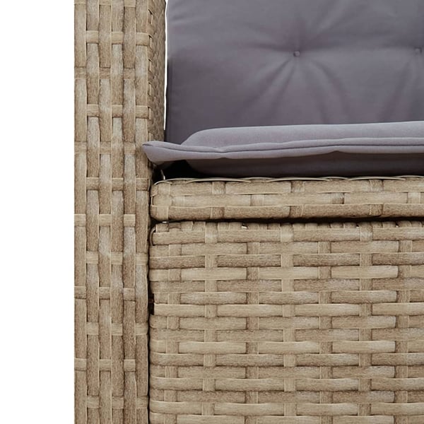 vidaXL spisebordssæt til haven 5 dele med hynder polyrattan beige