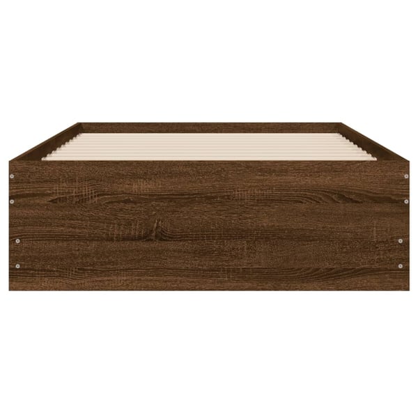 vidaXL Sengeramme med skuffer brun eik 90x190 cm konstruert tre