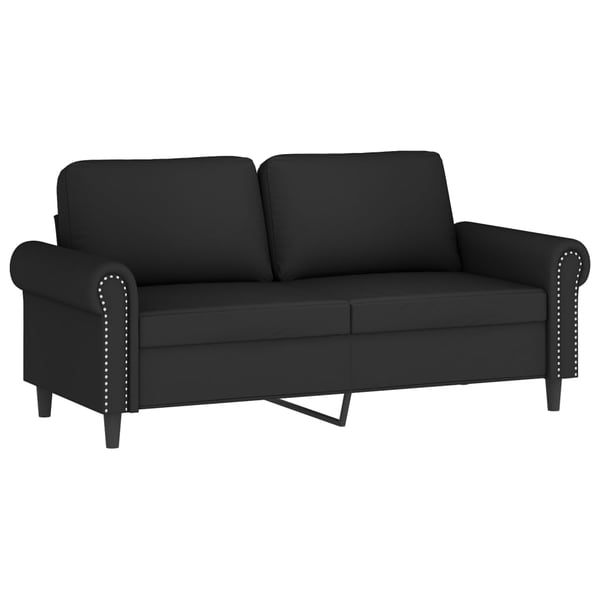 vidaXL sofasæt 2 dele med hynder velour sort