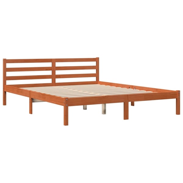 vidaXL Sengeramme uten madrass voksbrun 200x200 cm heltre furu