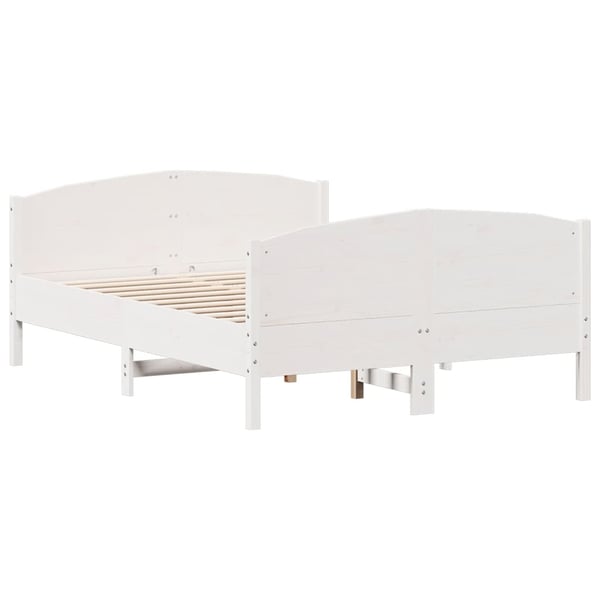 vidaXL Sengeramme uten madrass hvit 135x190 cm heltre furu