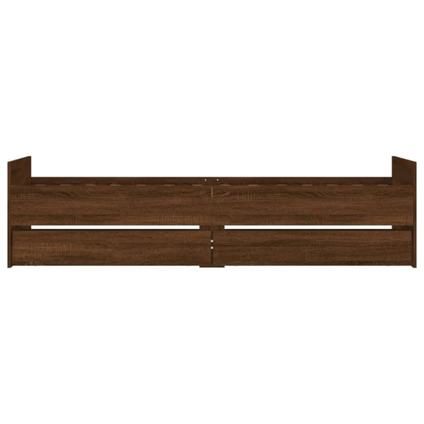 vidaXL Sengeramme med skuffer brun eik 75x190 cm