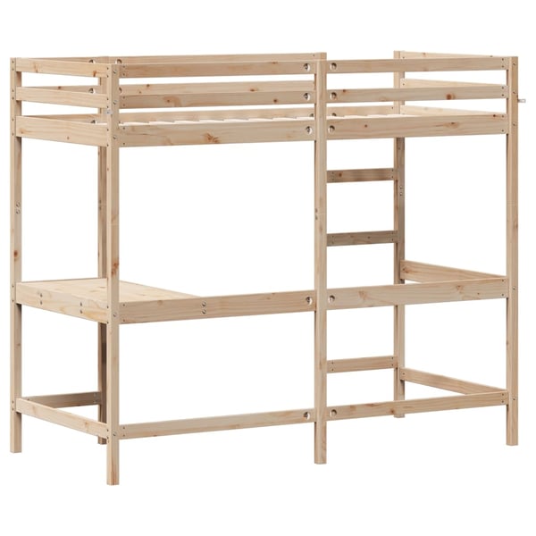 vidaXL Køyeseng med skrivebord 90x190 cm heltre furu