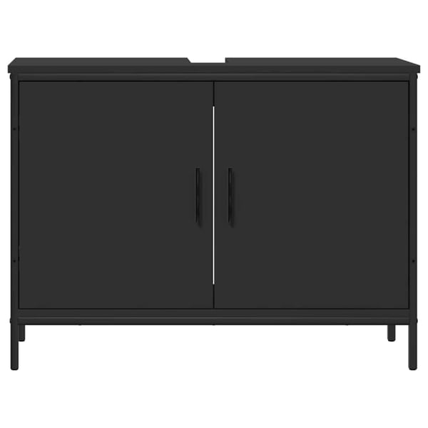vidaXL underskab til håndvask 80x30x60 cm konstrueret træ sort