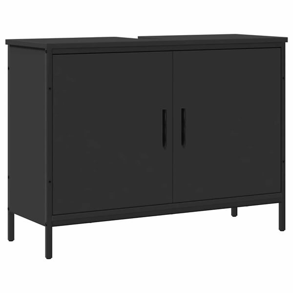 vidaXL underskab til håndvask 80x30x60 cm konstrueret træ sort